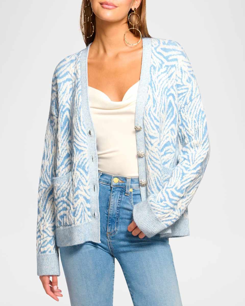 Jelena Zebra Wool-Blend Cardigan